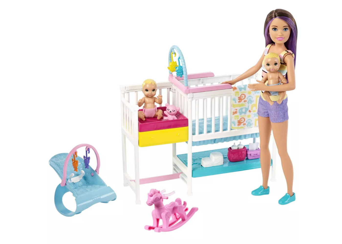 Barbie Skipper Babysitters Inc Nap 'n' Nurture Nursery Dolls and Playset New Box