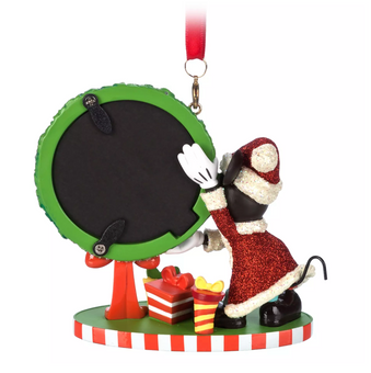 Disney Parks Santa Mickey Glitter Photo Frame Sketchbook Christmas Ornament New