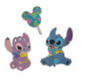 Disney Parks Stitch and Angel Attacks Snacks April Lollipop Pin Set New W Card