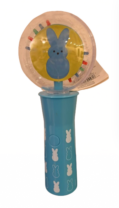 Peeps Blue Easter Peep Bunny Light up Globe Spinner 8" New with tag