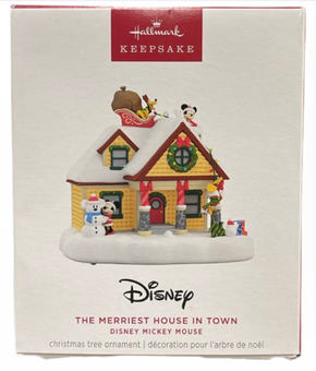 Hallmark Disney Mickey Mouse Merriest House Town Musical Ornament New With Box