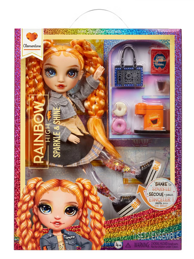 Rainbow High Sparkle & Shine Clementine Orange 11" Fashion Doll Toy New With Box