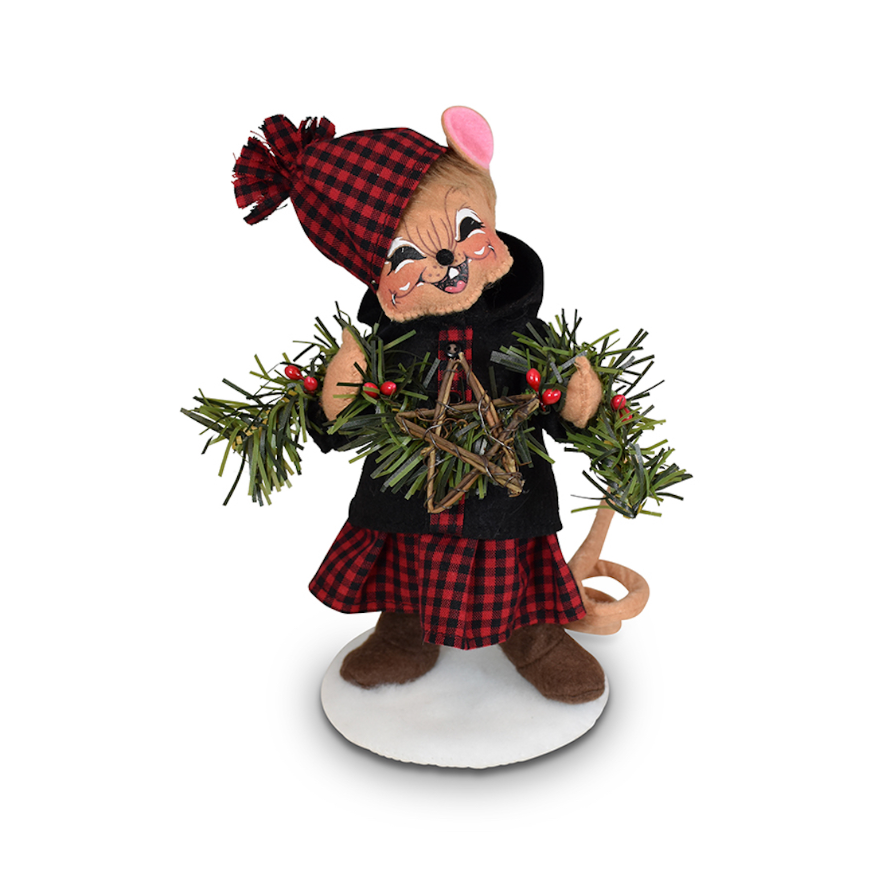 Annalee Dolls 2022 Christmas 6in Winter Woods Garland Mouse Plush New with Tag