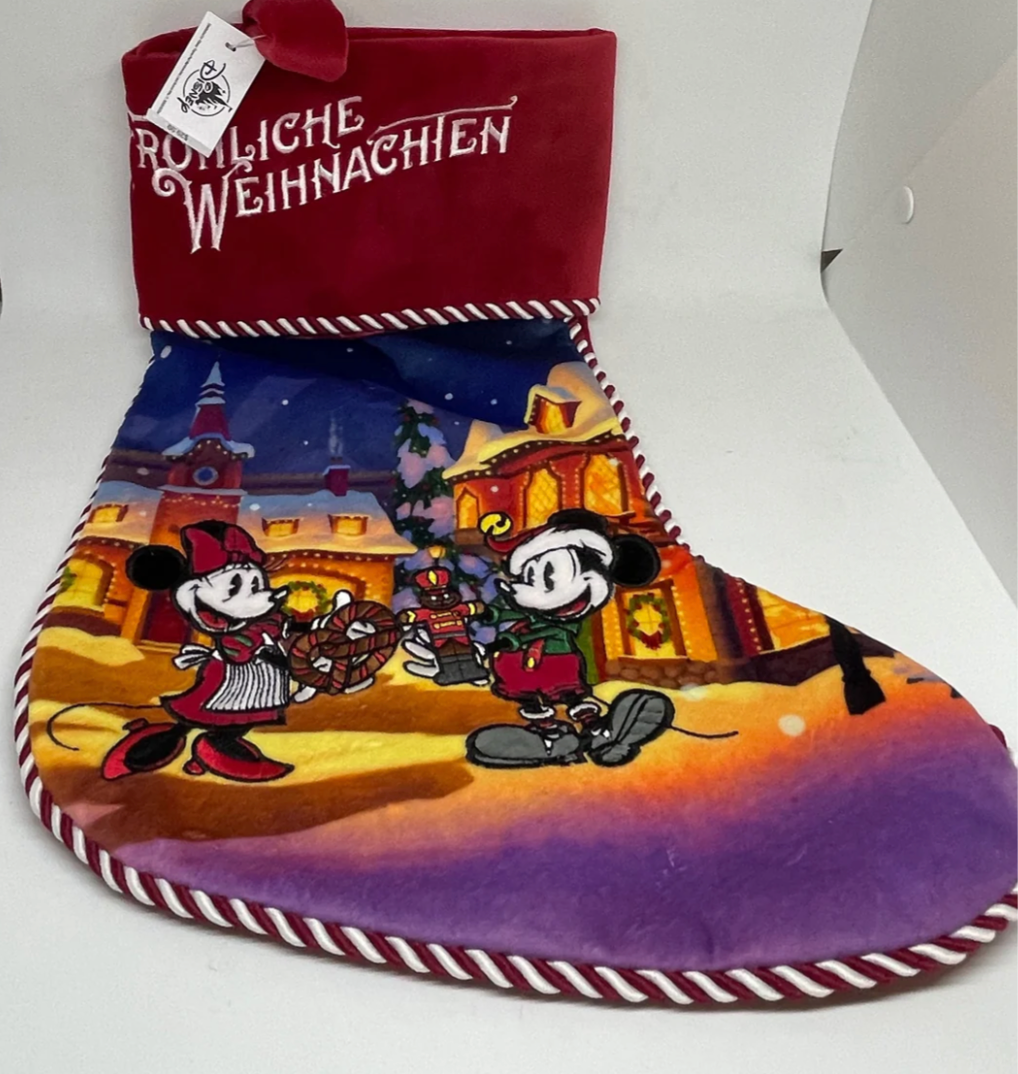Disney Epcot Germany Mickey Minnie Frohliche Weihnachten Christmas Stocking New