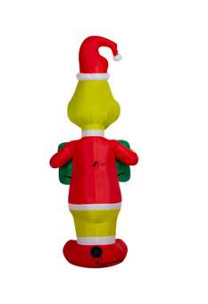 Airblown Christmas Light Grinch Holding Sign Dr. Seuss, 5.5 ft New With Tag