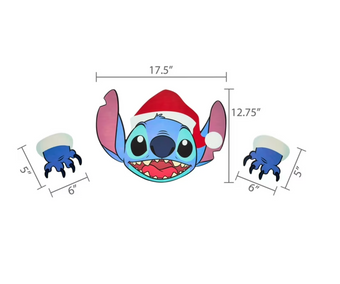 Disney Christmas Santa Stitch Festive Fence Sitter New with Box