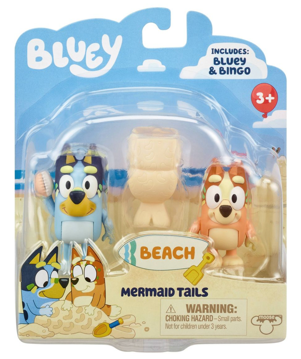 Bluey Mermaid Mini Figures - 2pk Toy New With Box