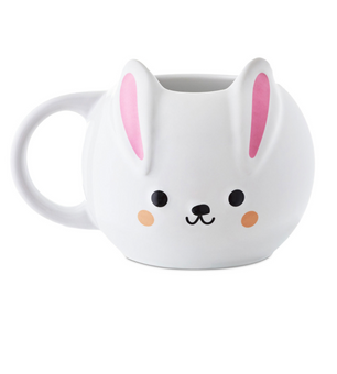 Hallmark Easter White Bunny Sculpted 14oz Coffee Mug New