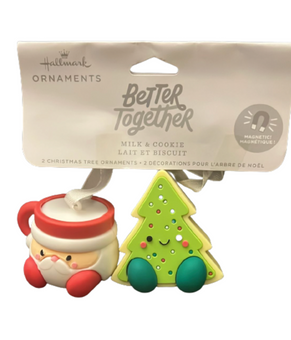 Hallmark Better Together Milk Mug and Christmas Tree Cookie Ornaments New Tag