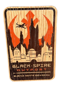 Disney Parks Star Wars Galaxy Edge Black Spire Outpost Wood Magnet New With Tag