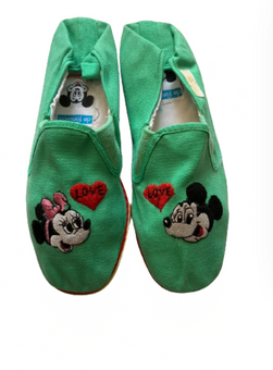 Disney Green Mickey Minnie Love De Fonseca Italy Espadrilles Shoes Size 7 New