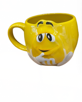 M&M's World Yellow Character 3D Sculpted Coffee 18oz Mug New