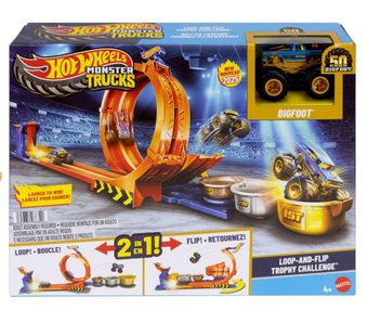 Hot Wheels Monster Truck Loop-and-Flip Trophy Challenge Playset Toy New With Tag