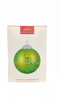 Hallmark 2024 Keepsake Christmas Commemorative 2024 Glass Ball Ornament New Box