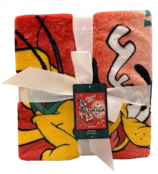 Disney Parks Santa Mickey Mouse Holiday Christmas Fleece Throw Blanket New W Tag