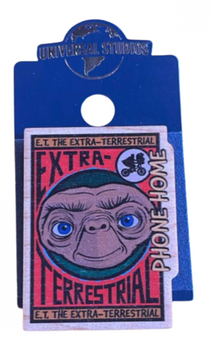 Universal Studios E.T. Extra Terrestrial Wood Block Phone Home Pin New With Card