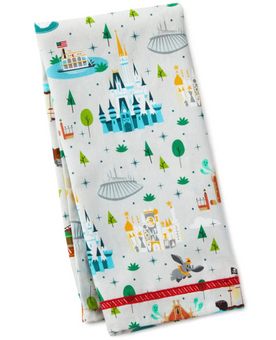 Walt Disney World 50th Anniversary - Park Attractions Tea Towel New With Tag