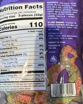 Disney Parks Ursula 'Tasty Tentacles' Sour Octopus Gummies Candy New Sealed