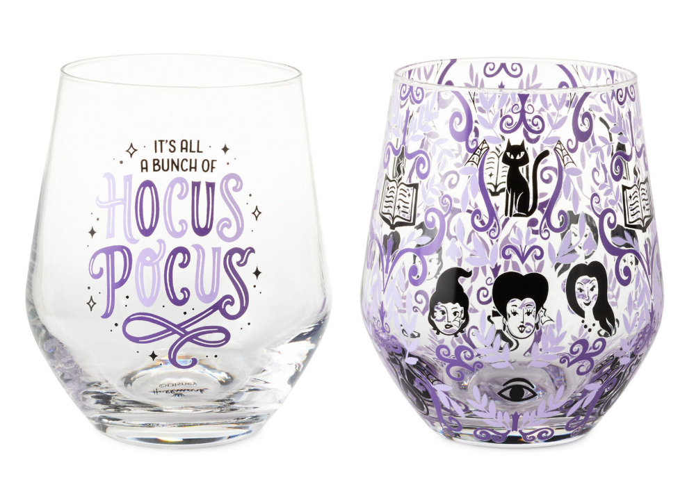 Disney Hocus Pocus Stemless Glasses, Set of 2 New With Tag