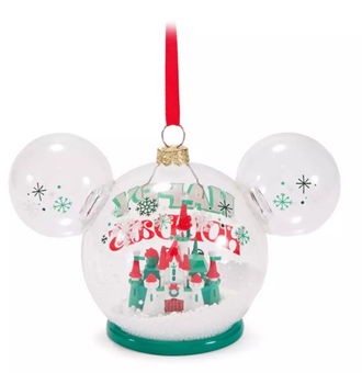 Disney Parks Mickey Icon Fantasyland Castle Glass Ball Christmas Ornament 26 New