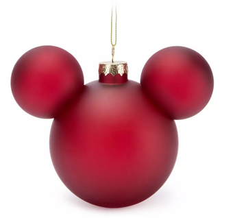 Disney Parks Mickey Mouse Icon Ball Christmas Ornament – Red Glass New With Tag
