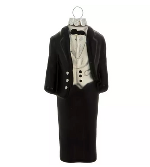 Robert Stanley Tuxedo Grrom Glass Christmas Ornament New with Tag