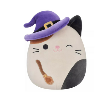 Squishmallow 12 Cam Winking Cat Witch Hat Brooms Plush Halloween Toy New w Tag