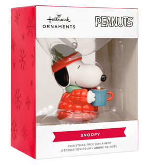 Hallmark Peanuts Snoopy With Hot Cocoa Christmas Ornament New With Box