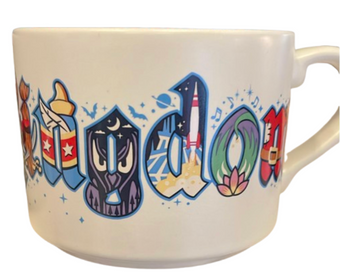 Disney Parks Magic Kingdom Character Letters Coffee Mug New With Tag