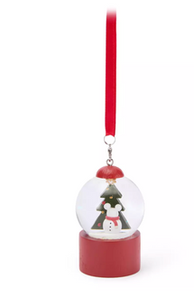 Disney Parks Mickey Holiday Snowglobe Christmas Ornament New with Tag