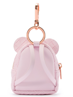 Disney Loungefly Mickey Mouse Pink Woven Mini Backpack Bag Charm New