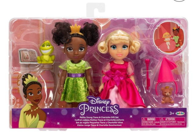 Disney Princess Petite Young Tiana & Charlotte Gift Set Toy New with Box