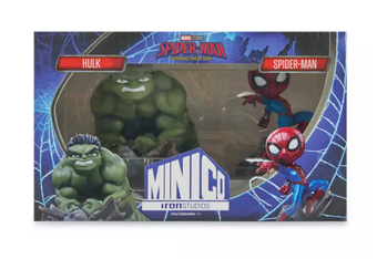 Disney Parks Hulk and Spider-Man Minico Figures from Iron Studios D23 New W Tag