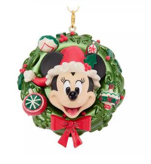 Disney Parks Mrs. Santa Minnie Holiday Wreath Christmas Ornament New with Tag