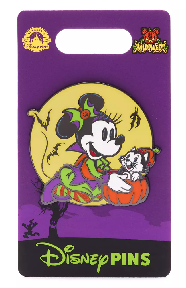Disney Parks Minnie Mouse and Figaro Halloween Pin New With Card