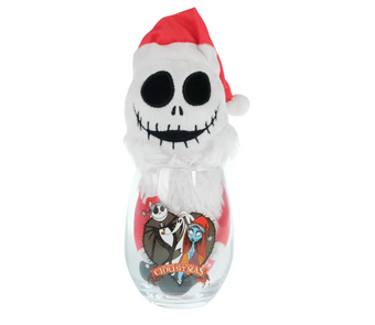 The Nightmare Before Christmas Santa Jack Skellington Plush in a Glass New
