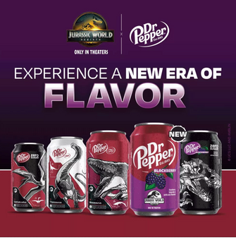 Diet Dr Pepper Soda Titanosaurus Jurassic World Rebirth 12 pk 12 fl oz Cans