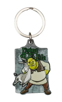 Universal Studios Shrek & Donkey "Living My Best Life" Keychain New With Tag