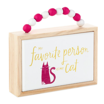 Hallmark My Favorite Person Is My Cat Wood Quote Sign New