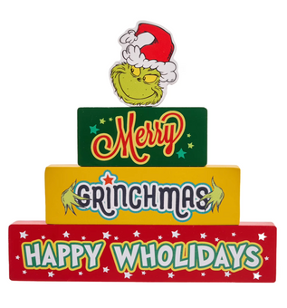 Dr.Seuss GRINCH Grinchmas Wholidays Wood Wall Mantel Christmas Figure Décor New