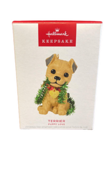 Hallmark 2023 Keepsake Puppy Love Terrier Christmas Ornament New with Box