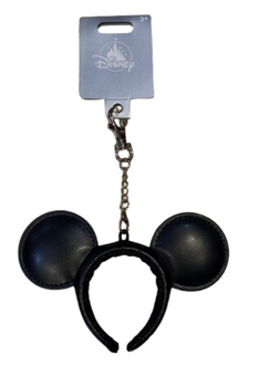 Disney Parks Bag Charm Mickey Mouse Signature Ear Headband Black New With Tag
