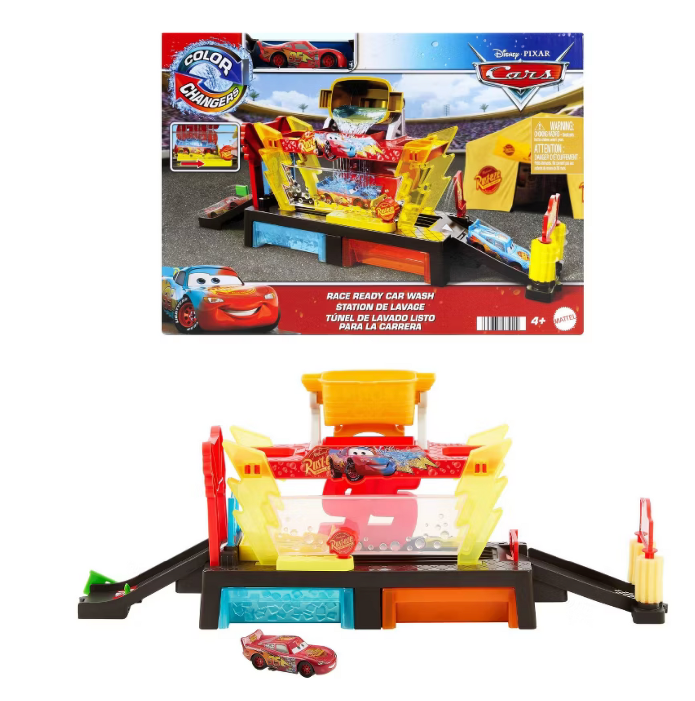 Disney Pixar Cars Race Ready Car Wash Playset Lightning McQueen Toy New With Box