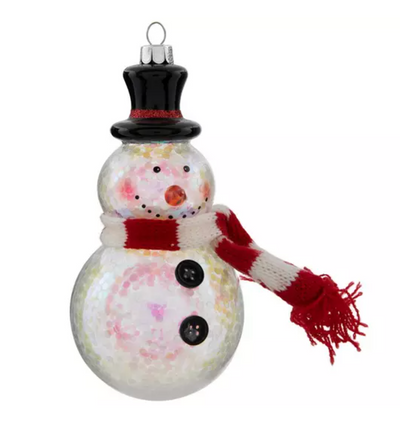 Robert Stanley Iridescent Snowman With Hat Christmas Ornament New with Tag