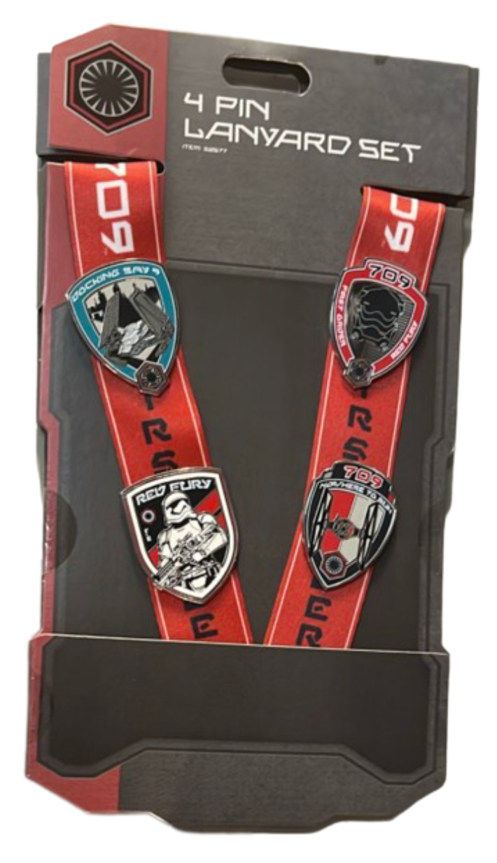 Disney Parks Star Wars Galaxy Edge 4 Pin Lanyard Set New With Card