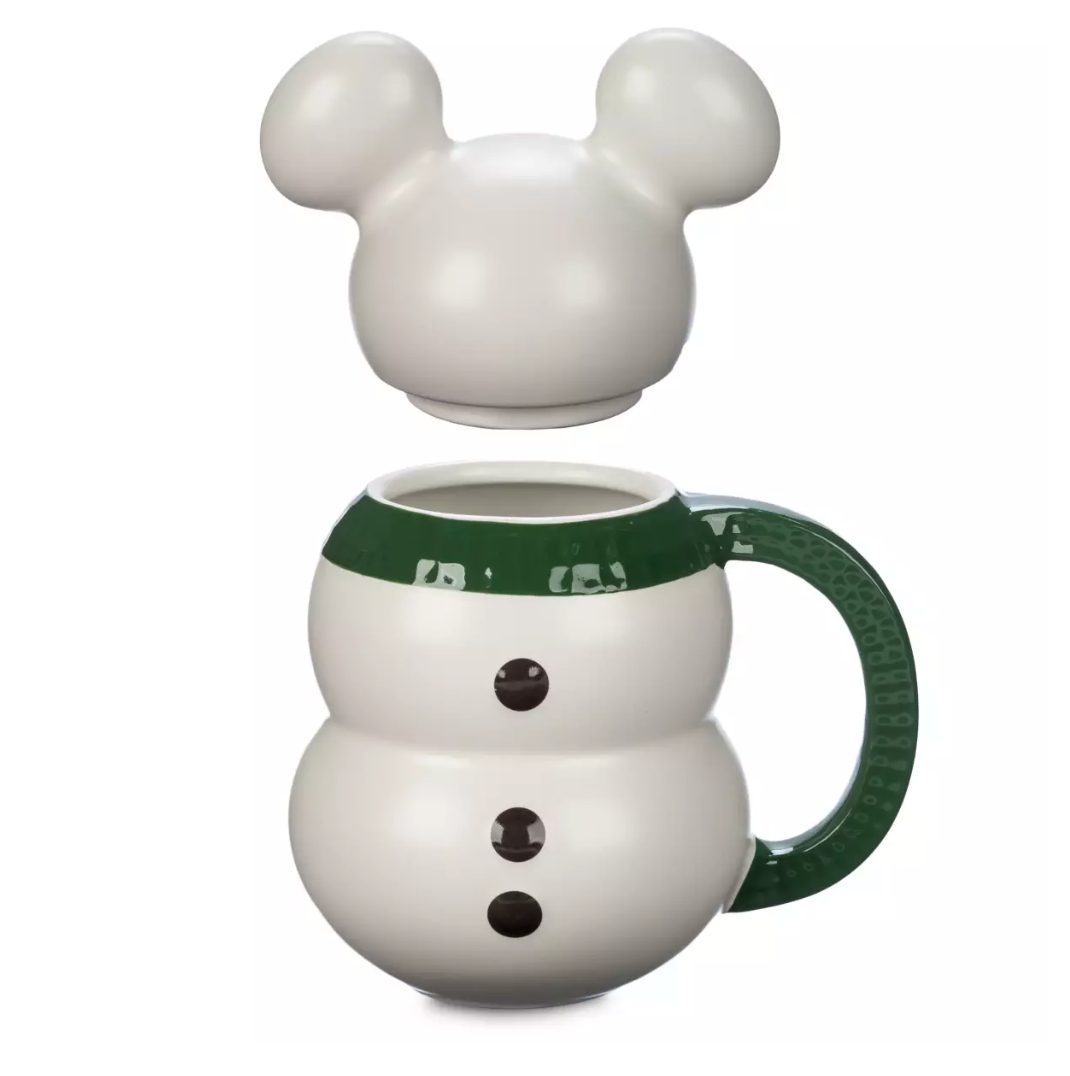 Disney Parks Mickey Snowman Christmas Holiday Coffee Mug New