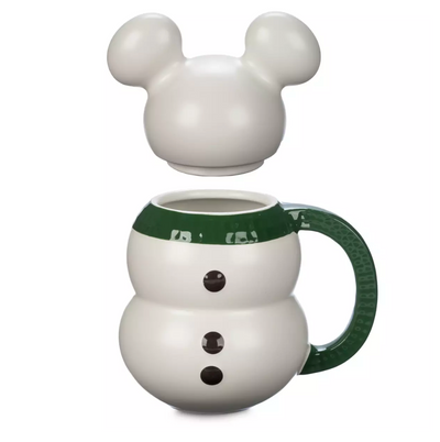 Disney Parks Mickey Snowman Christmas Holiday Coffee Mug New