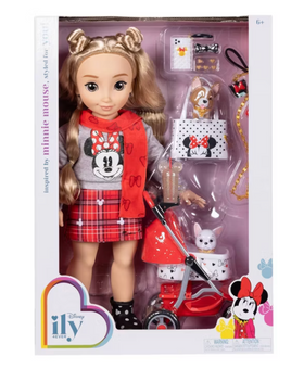 Disney ILY 4ever 18" Doll Inspired by Minnie + Doggie Stroller New with Bag