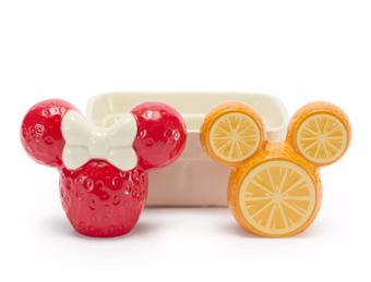 Disney Mickey Minnie Mouse Icon Strawberry Oranges Salt and Pepper Shaker Set