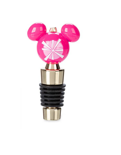 Disney Parks Mickey Icon Holiday Christmas Pink Metal Bottle Stopper New w Tag